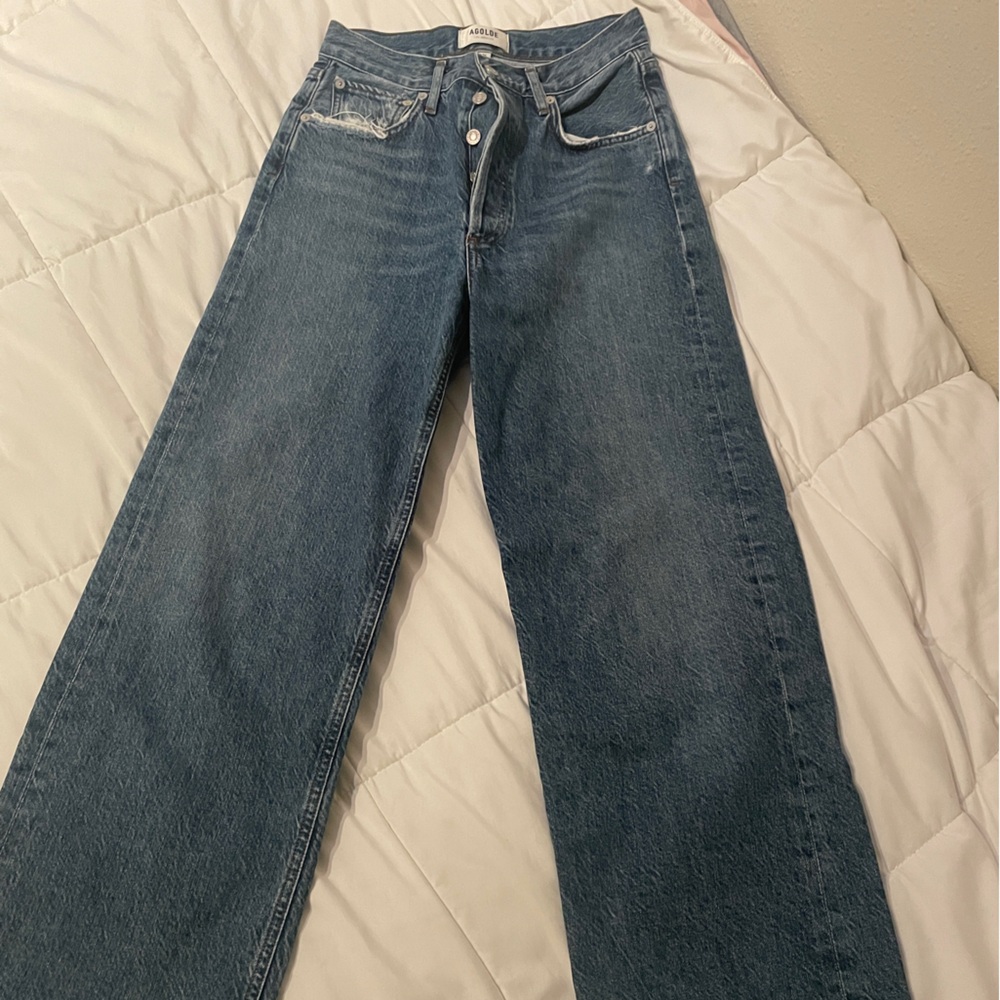 Agolde High-Rise Straight Leg Cropped Jeans